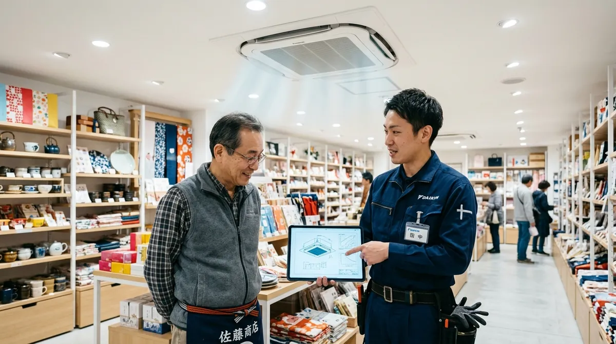店舗の暑さを改善するためのエアコン取付ガイド【徹底解説】