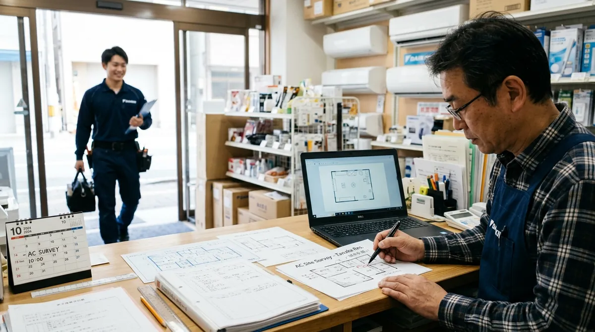 店舗エアコン工事における現地調査の重要性と成功のポイント